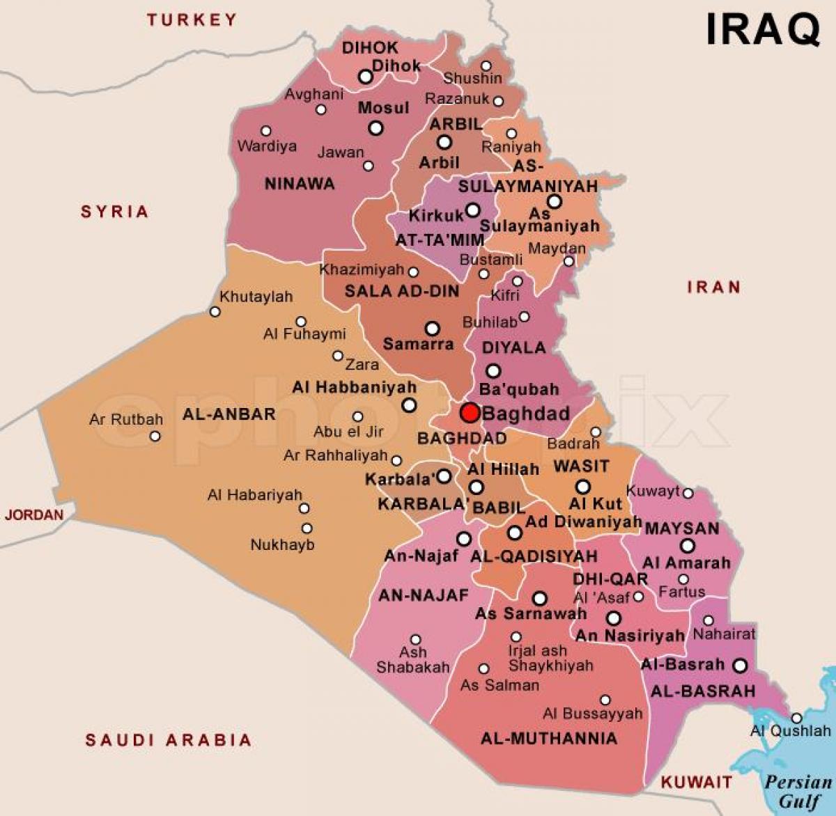 Карта Ирак