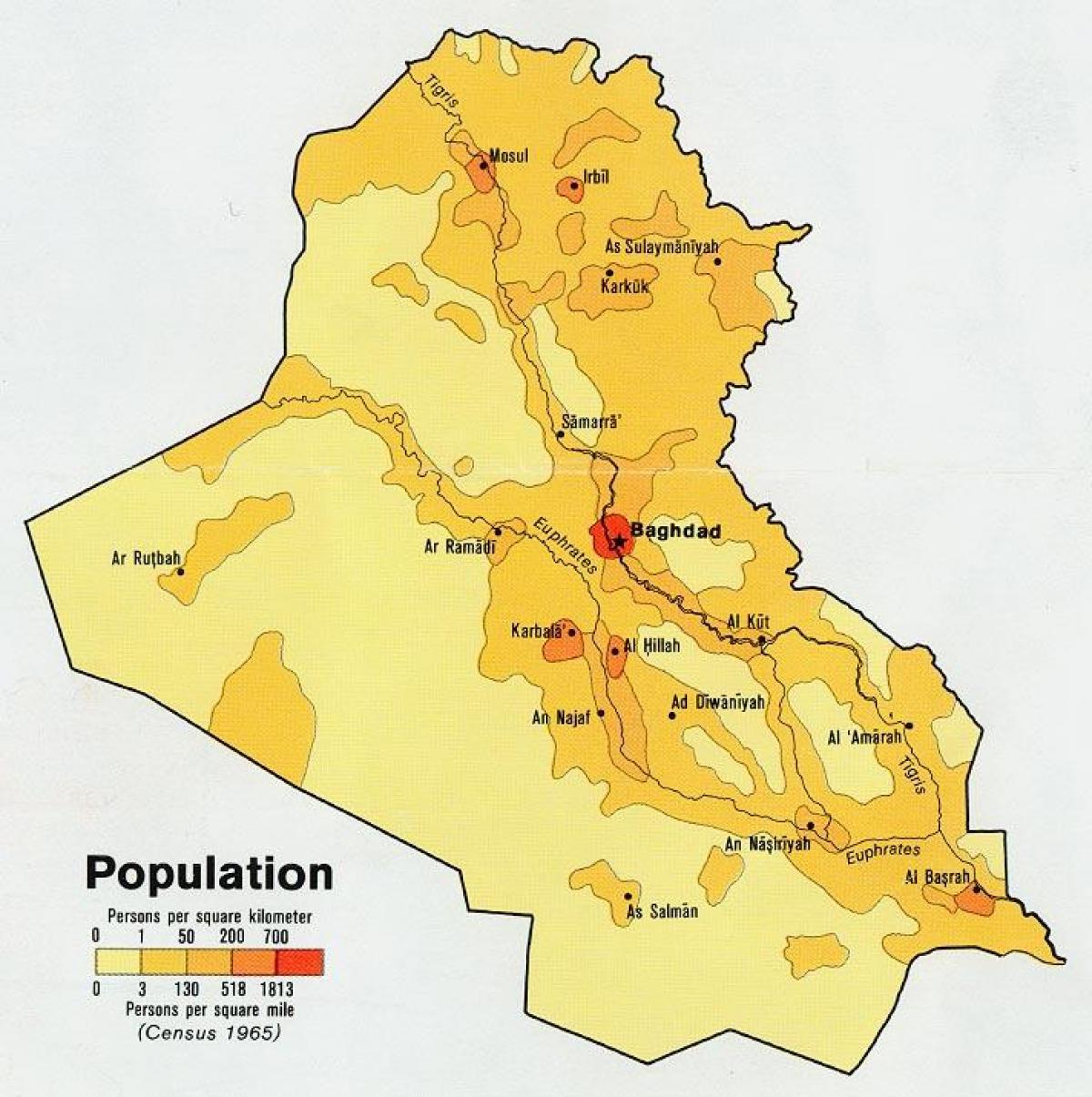 Карта населения Ирака 