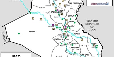 Карта Ирака аэропортов